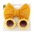 thumbnail image 2 of Baby Girls Bow Headband & Flower Sunglasses Set Elastic Baby Hairband Cute Round Daisy Glasses Bow Hair Accessories, 2 of 7