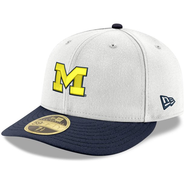 Men's New Era White/Navy Michigan Wolverines Basic Low Profile 59FIFTY