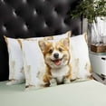 thumbnail image 4 of Cute Puppy Throw Pillow Cover 20 x 36 Inch Decorative Pillow Cover Simple Funny Brown Dog Animal Portrait Lumbar Pillowcase Seasonal Rectangle Cushion Case for Couch Sofa Bed Living Room, 4 of 7