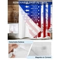 thumbnail image 3 of No Hook Cloth Fabric Shower Curtain with Snap in Liner, Red Blue Waterproof Shower Curtains Set with See Through Top Window, Ombre Stars Stripes Rustic US Flag Blood Bath Curtains Shower 48"x72", 3 of 6