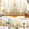 thumbnail image 5 of JIUZHEN Semi Sheer Voile Ombre Curtains Grommet Top Gradient Light Filtering Window Curtains for Living Room Modern Decor, Set of 2 Panels, Taupe, 42 x 63 Inches Long, 5 of 7