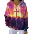 thumbnail image 2 of Craaazy Womens Hoodies Tie Dye Gradient Color Sweatshirts Long Sleeve Womens Shirts Casual Pockets Tops Gifts for Women, 2 of 5