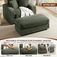 thumbnail image 6 of FFH Oversized Accent Chair with Ottoman for Living Room, Bedroom, Corduroy Lounge Chair with Ottoman, Chaise Lounge Indoor, Green, 6 of 11