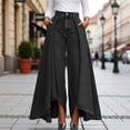 thumbnail image 2 of Letdown Women Flowy Bell Bottom Jeans High Waist Stretch Wide Leg Baggy Flared Pleated Vintage Casual Loose Denim Pants with Pockets, 2 of 6