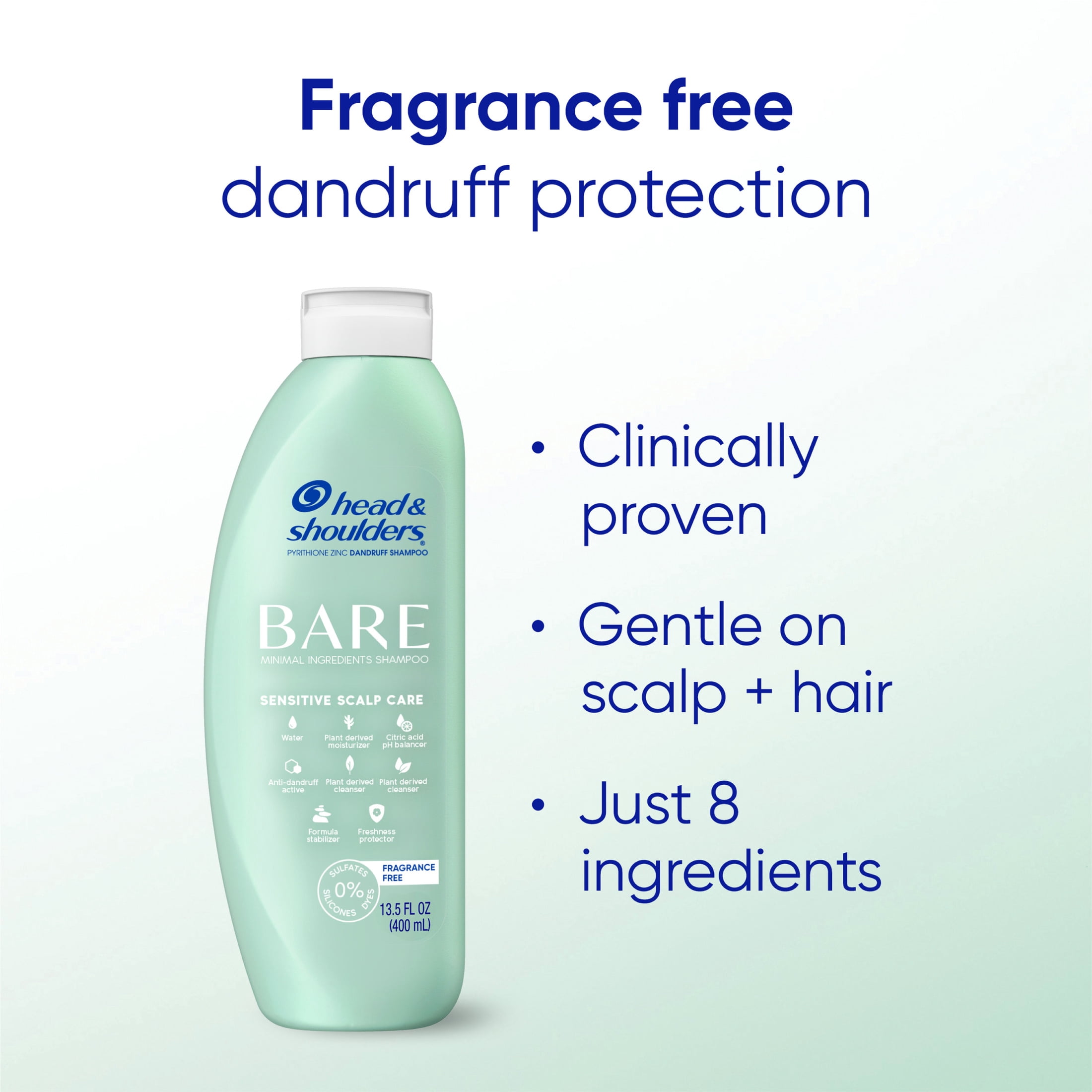 Bare Sensitive Scalp Care Dandruff Shampoo, Anti-Dandruff Treatment, 13.5 fl oz