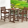 thumbnail image 4 of Gymax Patio Bar Stools Set of 4 Tall Adirondack Chair w/ Backrest Armrests & Footrests Brown, 4 of 9