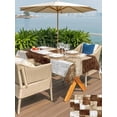 thumbnail image 5 of Outdoor Tablecloth with Umbrella Hole for Patio/Picnic/Party/Camping, Patchwork Texture Waterproof Table Cloth Rectangle Table Cover Washable, Retro Rustic Blocks Abstract Linen Brown (54"x 80"), 5 of 9