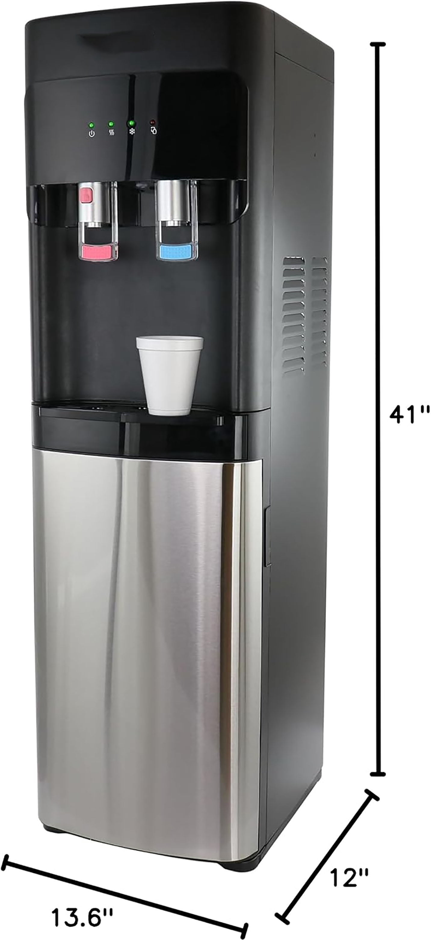 3-5  Gallon Bottom Load Water Dispenser with Hot, Cold & Room Temperature Settings, UV Self-Cleaning System, Child Safety Lock, Stainless Steel Water Cooler for Home and Office