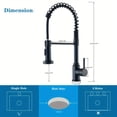 thumbnail image 2 of Black Kitchen Faucets with Pull Down Sprayer, Black Spring Commercial Kitchen Sink Faucet 1 Hole Stainless Steel Faucet for Kitchen Sink, RV Farmhouse, 2 of 10