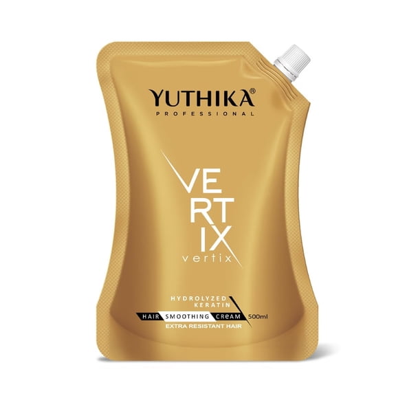 Yuthika Pro. Vertix Hair Smoothening & Straightening Cream | Hydrolyzed Keratin | 500ml / 16.90 Oz