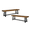 Brown & Black | 2 Pack, variant on Tcbosik Outdoor Backless Benches Set of 2, Wood Bench for Deck, Garden, Patio, Backyard, Easy Assembly, Grey & Black