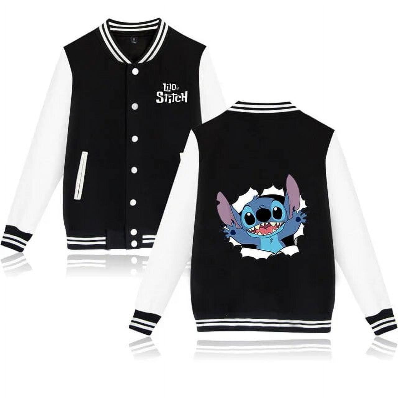 Dingwu Disney Lilo Stitch Baseball Jacket Men Women Hip Hop Harajuku Disney Jackets Streetwear Kids Boys Girls Loose College Coats Other