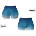 thumbnail image 5 of Vsdgher Christmas Snowflakes print Workout Shorts for Women Seamless Soft Smooth Gym Yoga Scrunch Active Exercise Fitness Shorts, 5 of 8