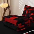 thumbnail image 5 of Erosebridal Red Pixel Grid Zipper Queen Comforter Set with Fitted Sheet and 2 Pillowcases,Modern Geometric Art Zipper Bedding Set For Boys,Black Reversible,4pcs, 5 of 7