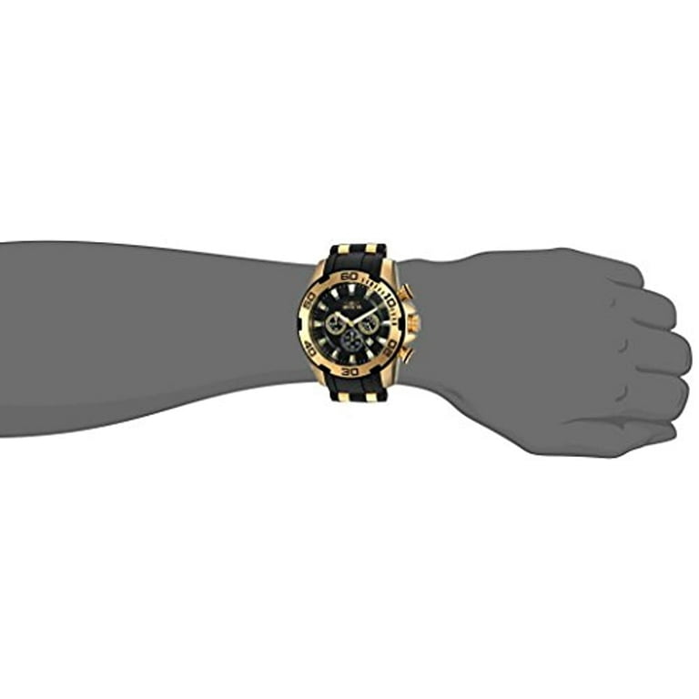 Invicta Pro Diver Men's Chronograph Watch, 18K Gold Plated