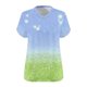 thumbnail image 3 of Tamaño Más Manga Corta Tops para la Impresión de Cuello en V de las Mujeres, Color Sólido Base de Verano Camiseta Casual, 3 of 4