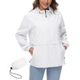 thumbnail image 1 of Avoogue Rain Jacket Womens Lightweight Waterproof Raincoat Packable Hooded Rain Coat Windbreaker with Zipper Pockets, 1 of 7