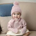 thumbnail image 2 of TAIAOJING Toddler Child For Knitted Knitted Hat Boys And And Warm Winter For Girls Hat Autumn Woolen Hat With Gloves Stylish Baby Daliywear 0-1 Years, 2 of 5