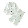 thumbnail image 1 of Gibobby Conjunto de Bebé A Niño Pijamas de manga larga para niños y niñas con estampado de animados, camisetas, pantalones, ropa de dormir(Blanco,4-5 Años), 1 of 5