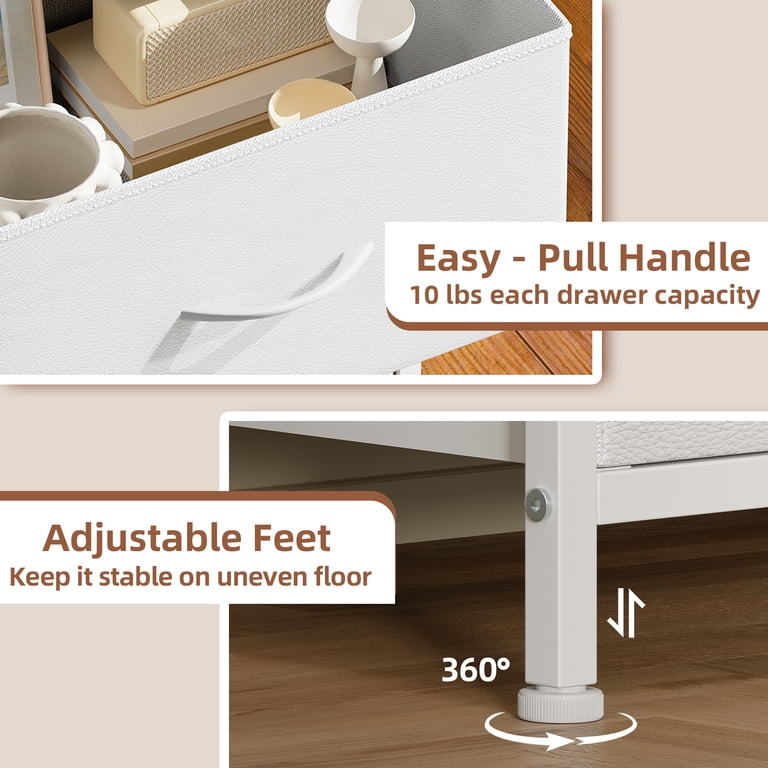 Eunos White Nightstands, Set of 2 Small Bedside Tables photo 6