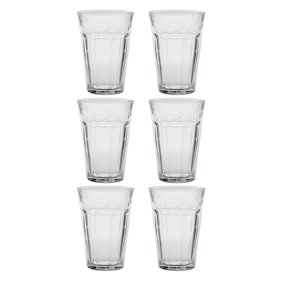 Duralex Picardie 12 5/8 Ounce Clear Stackable Drinking Glasses, Set of 6