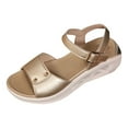 thumbnail image 2 of MLCDZ Orthopedic Sandals for Women,Women Walking Slippers with Arch Support Wedge Sandals Summer Dressy Open Toe Ankle Strap Platform Beach Casual Slip on Sandals Beach Dress Comfortable Gold 41, 2 of 4