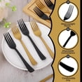 thumbnail image 3 of YANTONG 180 Pcs Black and Gold Plastic Forks Disposable Silverware Heavy Duty Plastic Cutlery Set Heat Resistant Durable Utensils Flatware for Party Wedding Birthday Supplies and Daily Use, 3 of 5