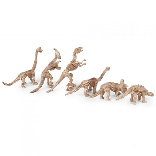 Modelo de esqueleto de dinosaurio ANGGREK 6 piezas color vintage para niños de exposición de historia