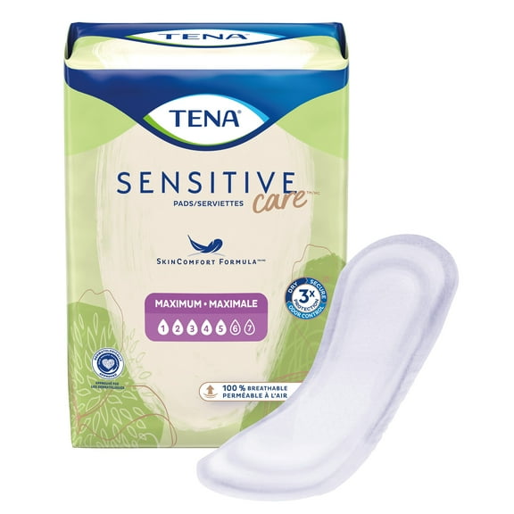TENA Intimates Maximum Bladder Control Pads, Incontinence, Heavy Absorbency, 56 Count, 3 Packs, 168 Total