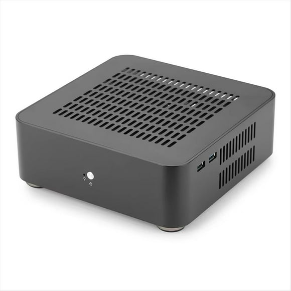 Mini HTPC de Aluminio, Carcasa Mini ITX, para Juegos, PC de Escritorio con Fuente de Alimentación de 8 Pines, Color Negro.