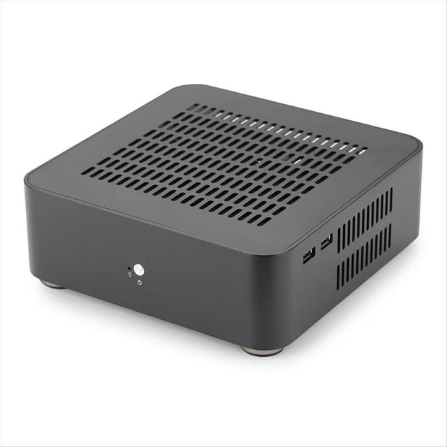 Mini HTPC de Aluminio, Carcasa Mini ITX, para Juegos, PC de Escritorio con Fuente de Alimentación de 8 Pines, Color Negro.