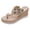 Gold, variant on Glitter Rhinestones Pearl Platform Flip Flops Backless Slip on Dress Sandals for Women Ethnic Boho Delicate Wedge Chunky Heels Slides Summer Slippers Black Size 6.5
