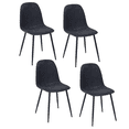 thumbnail image 3 of Comedor 4 Sillas Azul Marino con Mesa Redondo Transparente - Homemake Furniture, 3 of 6