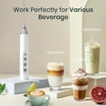 thumbnail image 3 of White Handheld Milk Frother Wand for Coffee, Rechargeable Electric Whisk with 3 Heads 3 Speeds Drink Mixer Coffee Frother For Latte, Cappuccino, Hot Chocolate, Egg, 3 of 8