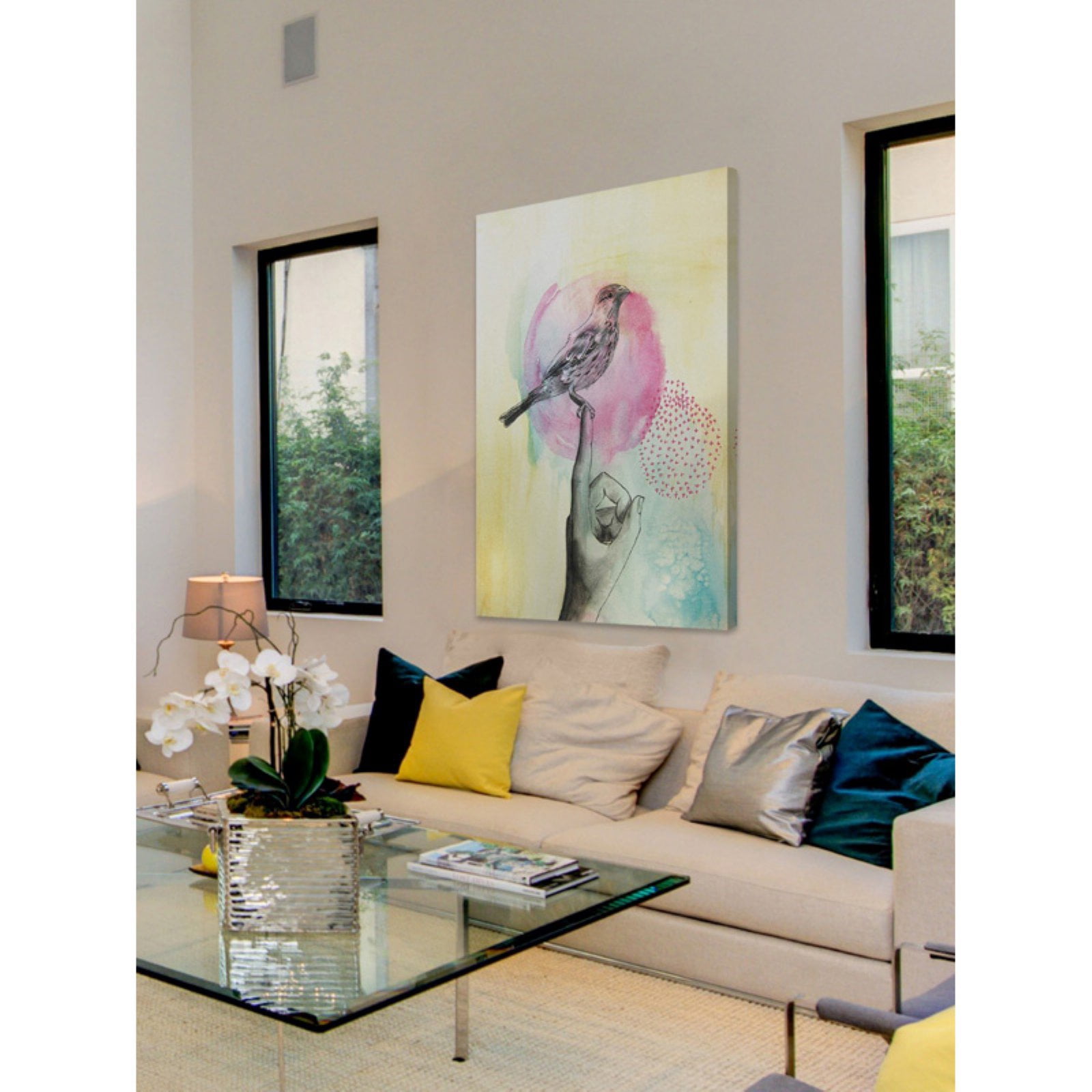Marmont Hill Bird Rest Painting Print on Wrapped Canvas