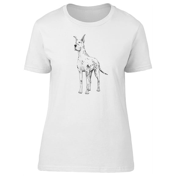 Amazing Great Dane Dog Sketch T-Shirt Women -Image by Shutterstock, Female XX-Large