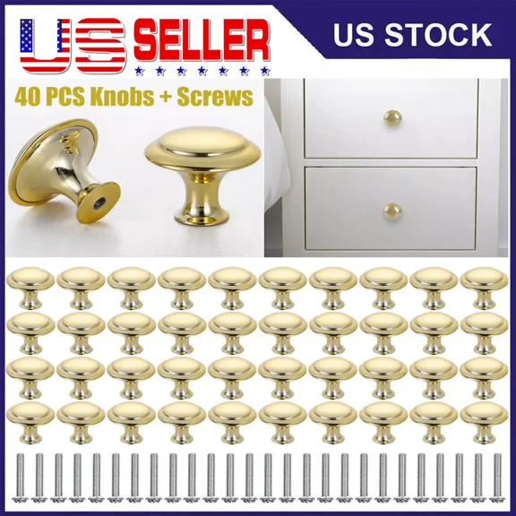 40X Stainless Steel Door Knobs Cabinet Handles For Cupboard Drawer Kitchen Pulls