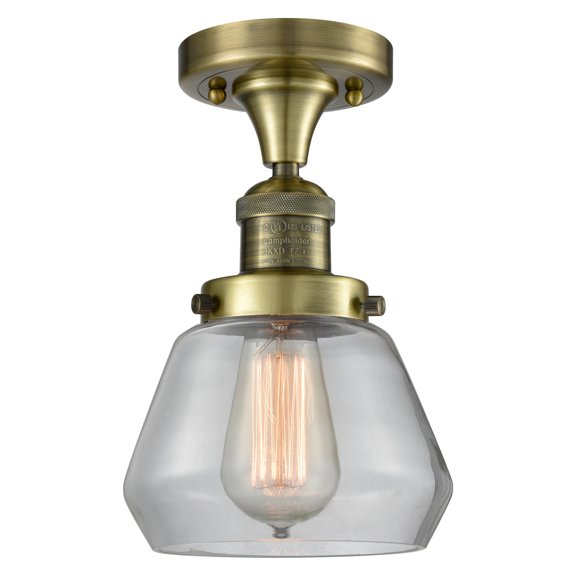 Innovations Lighting 517 Fulton Fulton 7" Wide Semi-Flush Ceiling Fixture - Brass