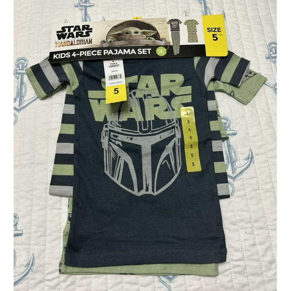 Star Wars the Mandalorian Kids 4 Piece Pajama Set (Green, 2T)