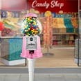 thumbnail image 2 of Olde Midway 15" Gumball Machine with Stand and Bank - Pink, Antique-Style Bubble Gum Candy Dispenser, 2 of 7