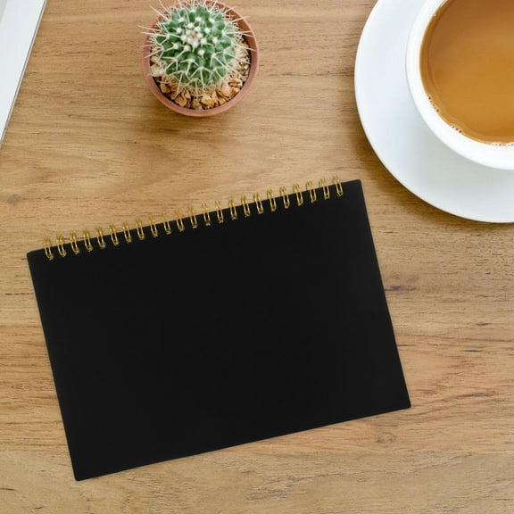 OULII Inventory Log Book Business Black Blank Lined Notebook for Stock and Financial Management