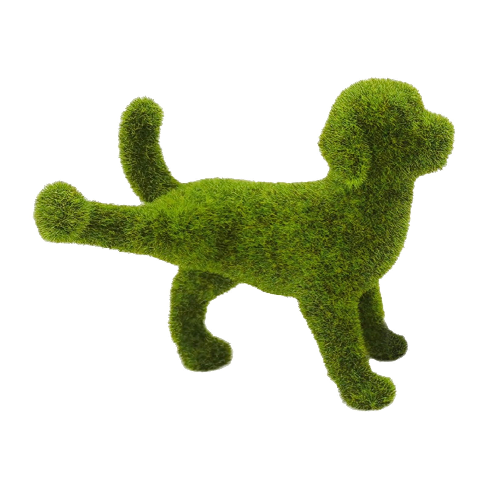 Medcursor Decorative Peeing Dog Topiary Green Flocking Puppy Ornament