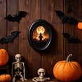 thumbnail image 5 of Roiihwy Halloween Wall Decor, Ghost Framed Dark Ghost Holding Candle Oval Wall Art, Spooky Halloween Oval Walls Decor, Vintage Gothic Canvas Artwork Hanging Decor, 5 of 6