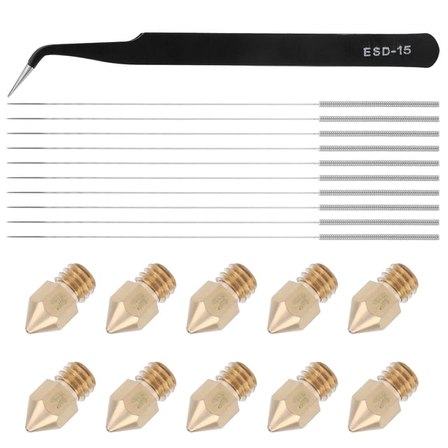 0.4mm Nozzles Cleaning Pin Tweezers Tool Set Stainless Steel for MK8 3D Printer Accessory
