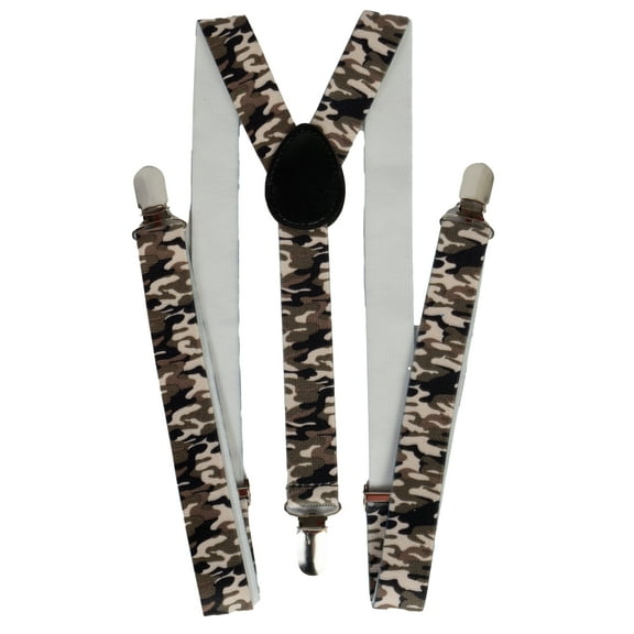 Camouflage Elastic Clip-On Suspenders