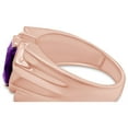 thumbnail image 2 of AFFY 8x10 mm Simulated Birthstone Men's Ring Amethyst In 14K Rose Gold Plated 925 Sterling Silver. Ring Size 13, 2 of 6