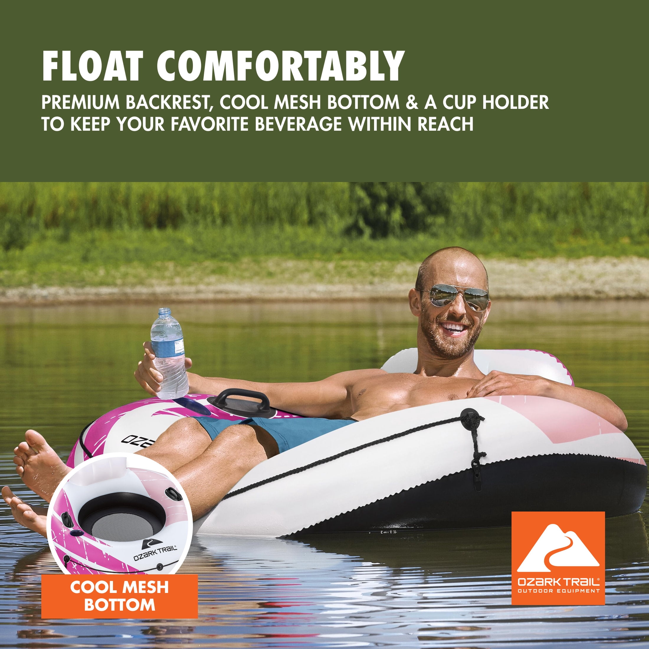 Ozark Trail Pink Rapid Rider Single River Tube 48"