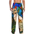 thumbnail image 3 of Picia Stained Glass Cat Art Mens Soft Woven Cotton Elastic Waistband Sleep Pajama Pant Lounge Sleep Pant With Pockets And Drawstring-Medium, 3 of 9