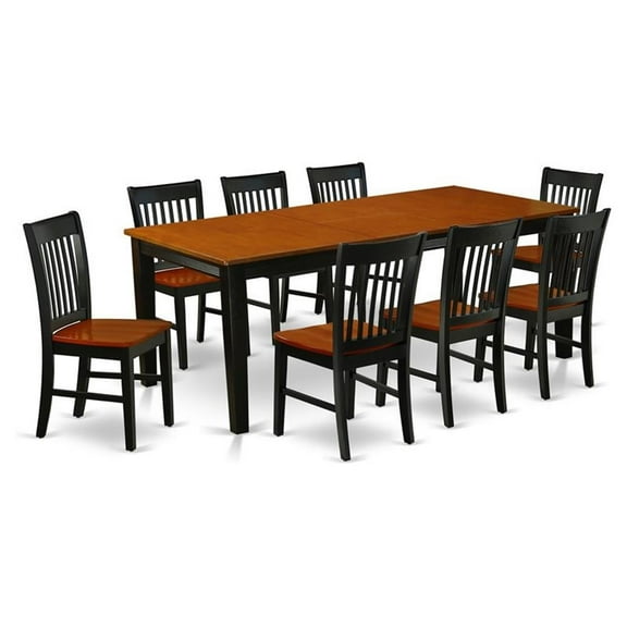 Atlin Designs 9-piece Dining Set with Rectangular Table in Black