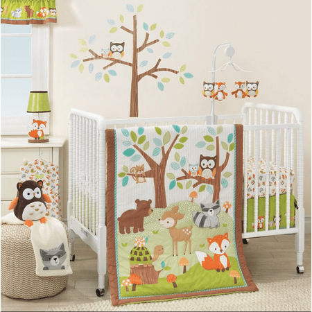 Lambs & Ivy Bedtime Originals Friendly Forest 3 Piece Crib Bedding (Best Bedtime For Baby)